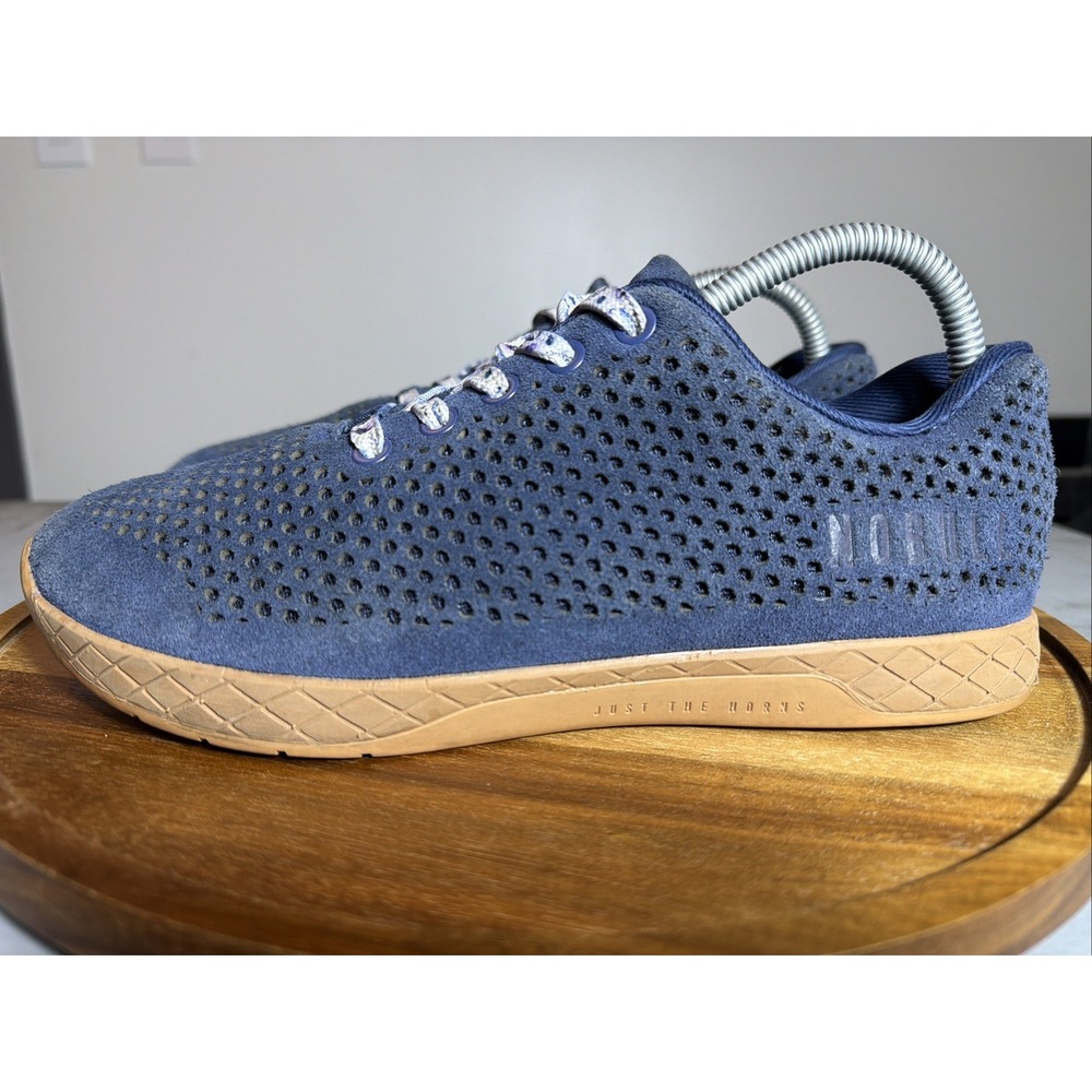 NOBULL Suede Trainers Mens 8 Navy Blue Gum CrossFit Shoes Low Top Sneakers